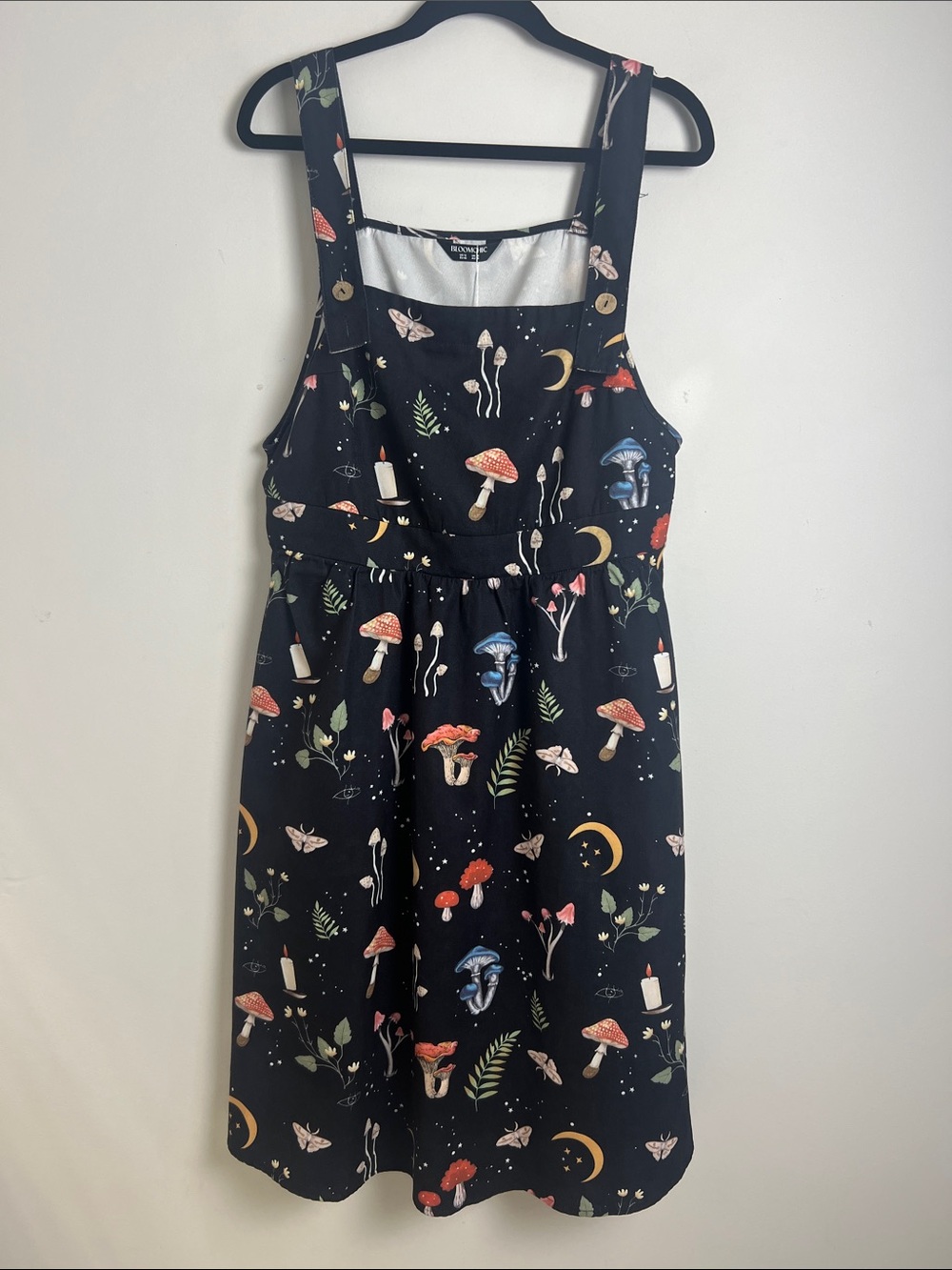 NWOT BloomChic US12 Mushroom Moon & Moth Pinafore Dark Cottagecore Dress